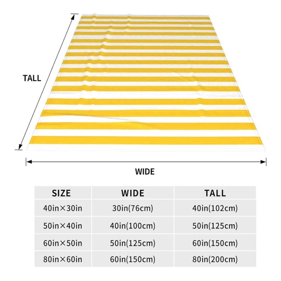 Lemon Zest Yellow Stripes Flannel Blanket. 50x60 - Picture 4 of 5